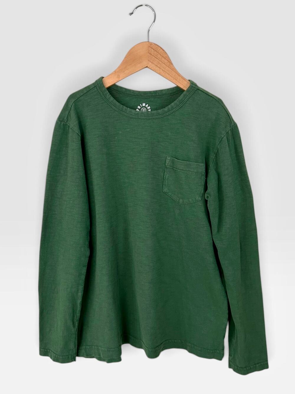 Primary Long Sleeved Pocket Tee, Size 10